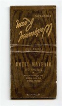 Wedgewood Room Hotel Mayfair Matchbook Los Angeles California - £6.33 GBP