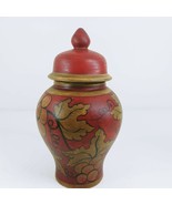 Storage Urn Canister Ginger Jar Lid Hand Painted Grapevine Design - $883.62 MXN