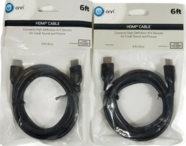 HDMI Cable 6ft ONN Black High Speed 4K Resolutions Sealed Lot of 2 New - $17.81