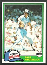 Toronto Blue Jays Paul Mirabella 1981 Topps Baseball Card # 382 nr mt - £0.39 GBP