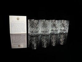 Faberge Waffle Frosted Crystal Old Fashion Glasses Set of 4 without case - £848.72 GBP