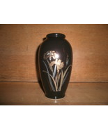 Black Japanese Vase With Pretty Floral Painting - £15.73 GBP