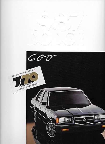 1987 Dodge 600 sales brochure catalog US 87 SE - $6.00