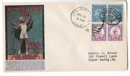 US Olympic Village Cachet 1932 Summer Opening Day Cover Sc 718 719 Pairs - £44.23 GBP