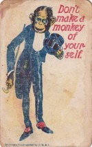 Monkey In Tuxedo Don&#39;t Make A Monkey Of Yourself Comic 1907 UDB Postcard C03 - £2.33 GBP