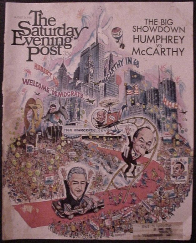Fortune magazine cover Presidential Election 1968 cover art by John Huehnergarth - $19.95
