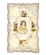 Antique Victorian Die Cut Paper Lace Greeting Card Embossed *4 - $38.03 CAD