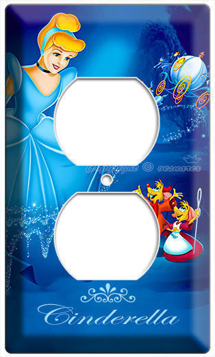 PRINCESS CINDERELLA POWER OUTLET WALL PLATE COVER GIRLS PLAY GAME ROOM BEDROOM - £7.98 GBP