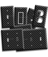 CARBON FIBER STYLE LIGHT SWITCH OUTLET COVER WALL PLATE MAN CAVE GARAGE ... - £13.21 GBP+