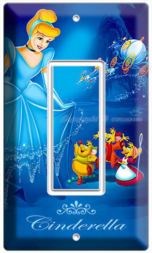 PRINCESS CINDERELLA GFI LIGHT SWITCH COVER WALL PLATE GIRL'S PLAY ROOM BEDROOM