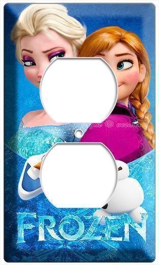 ELSA and ANNA SISTERS DISNEY FROZEN ELECTRIC POWER OUTLET WALL PLATE GIRLS ROOM