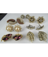 1950&#39;s EARING COLLECTION cubic zirconia amethyst vintage / antique ESTAT... - $2,735.54 MXN