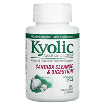 Kyolic Aged Garlic 102 Candida Cleanse and Digestion, 100 Vegetarian Capsules - £14.77 GBP