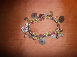 Metal Charm Bracelet -w- Purse , High Heels , Heart Locket , Glass &amp; Met... - $5.00