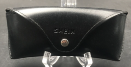 Shein Black Faux Leather Button Sunglass Eyeglass Soft Case 6.25&quot; x 2.5&quot; - £7.45 GBP