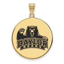 SS w/GP Baylor University XL Enamel Disc Pendant - £80.50 GBP