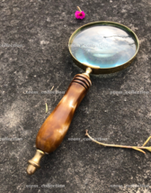 Antique Style Brass Magnifying Glass Desk Magnifier Vintage Design Magnifier - £25.32 GBP