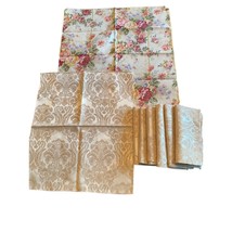 Lot of 8 Cloth Napkins 7 Taupe Damask 14x16 1 Rose 18x18 - £15.73 GBP