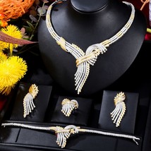 Luxury Star Flower Leaf Nigerian Trendy Jewelry sets For Women Wedding Cubic Zir - £178.00 GBP