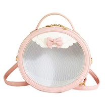 Kawaii Round Shape Ita Bag for Young Girls Japanese Cute Shoulder Bag Pin Displa - £57.88 GBP
