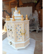 The temple is made of  wood and white in color. It has 1 drawers, 1 puja... - $258.11+