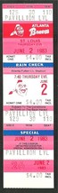 St Louis Cardinals Atlanta Braves 1983 Ticket Bob Horner Chambliss Ozzie Smith - £4.68 GBP