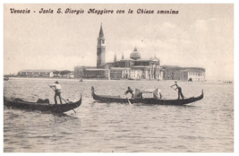 Isola San Giorgio Maggiore con la Chiesa ominima Venice Black And White Postcard - £6.62 GBP