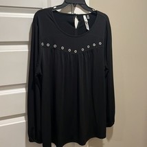 NY Collection Woman’s Black Tunic Top Size 1X NWT - $18.62