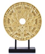 Geometric Mandala Sculpture Black Gold Round Art Decor for Shelf Table O... - $446.22 MXN