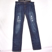 Touch Me Distressed Women&#39;s Blue Jeans Size 13/14 - $15.34