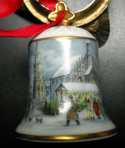 Kaiser Porcelain Bell Christmas Ornament Winter Christmas Scene West Germany - £5.57 GBP