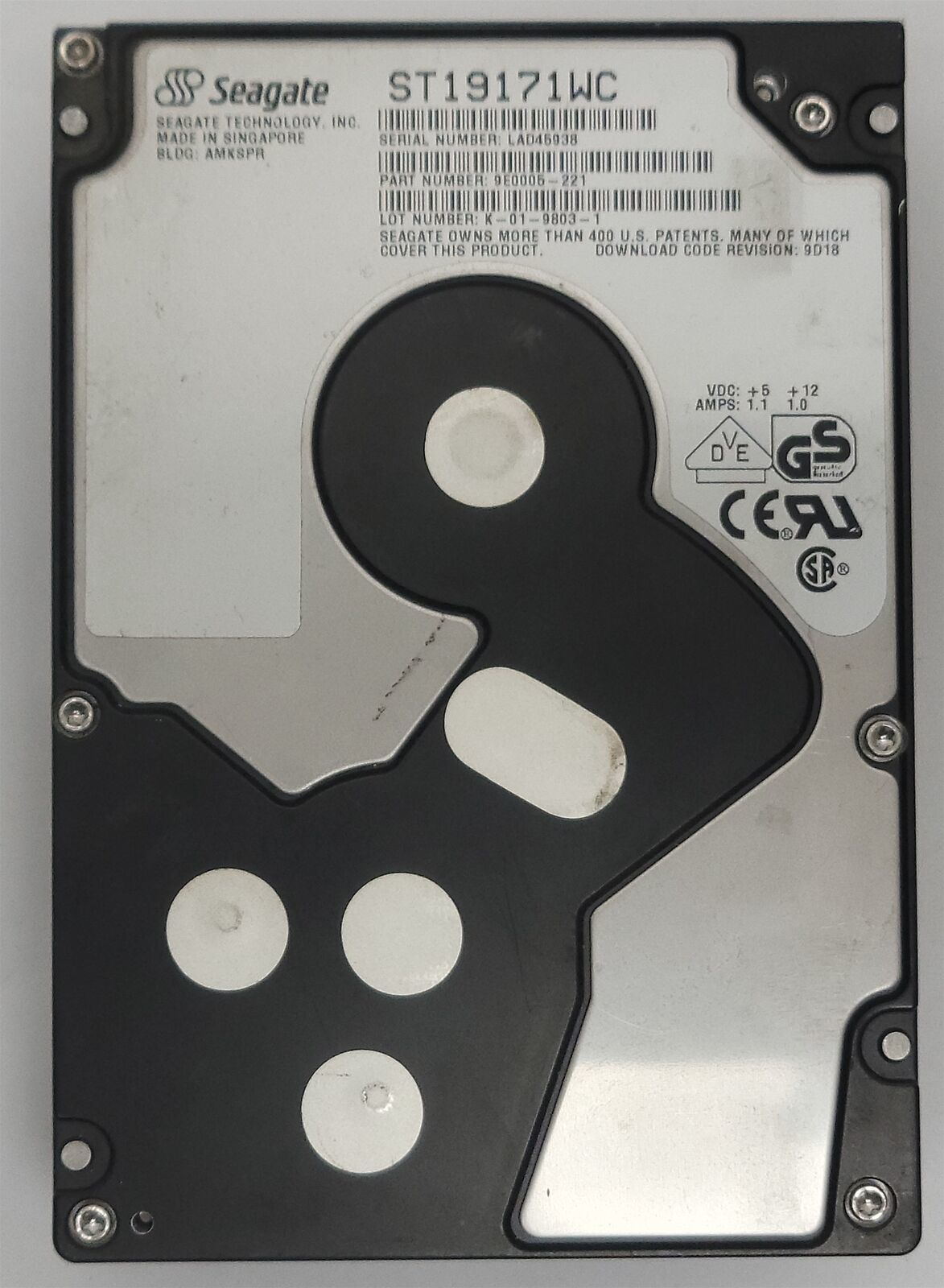 Seagate ST19171WC HDD, 9.1GB , SCSI , Mac Formatted- Tested w/pics - $39.17