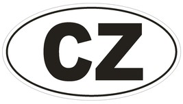 CZ Czech Republic Country Code Oval Bumper Sticker or Helmet Sticker D903 - $1.39+