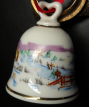 Reutter Bell Christmas Ornament Country Horse Drawn Sleigh Scene West Germany - £5.57 GBP