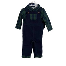 Tommy Bahama Baby Boy Plaid Overall Set w Hat 3-6 Month New - £19.24 GBP