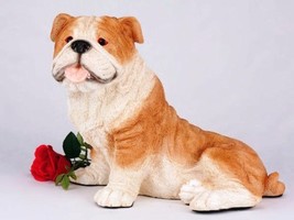 Bulldog, Fawn and White Cremation Pet Urn for Secure Installation of Your Belove - £86.26 GBP