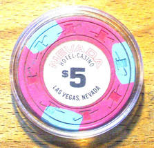 (1) $5. NEVADA HOTEL CASINO CHIP - LAS VEGAS, NEVADA - 1980s - $29.95