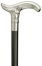 Walking Cane -Fair Maiden fritz style chrome plated brass handle set on ... - $64.00