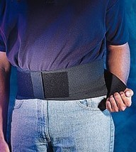 Back Support - Medium 6&quot; Elastic Industrial Belt Black. No Suspenders - $41.99