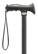 Unisex Aluminum Black Adjustable Walking Cane with 2 Tone Soft Touch Handle - £29.50 GBP