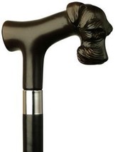 Schnauzer Head Derby Black Maple Cane With Brown Handle  -Affordable Gift! Item  - $75.99