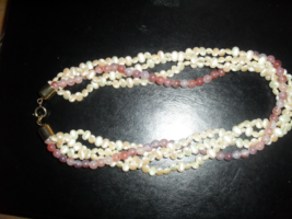 4 Strand  Beaded Necklace  - £1.57 GBP