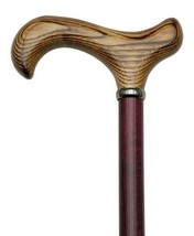 Walkincg Cane - Ladies&quot;Red Denim&quot; high gloss scorched wood derby handle with hig - £54.89 GBP