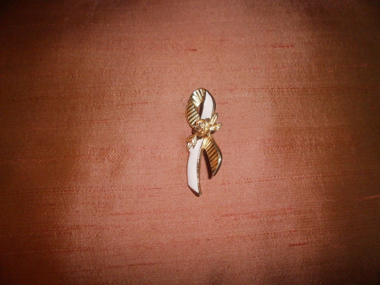 Avon , Gold Tone with Pink Enamel Breast Cancer Awareness Pin - $2.00
