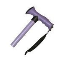 Purple Folding Cane, Two Tone Soft Touch Comfort Handle with Push-Button Height  - $39.99