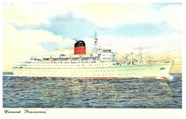 Ocean Liner RMS Franconia Cunard Line Vintage Postcard - £11.81 GBP