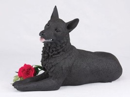 German Shepherd Black Cremation Pet Urn for Secure Installation of Your Beloved  - £87.68 GBP