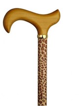 Walking Cane Leopard Walking Stick Cane has an Elegant Leopard Print on Maple Wo - £43.94 GBP