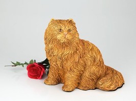 Longhair Orange Cat Cremation Pet Urn for secure installation of your beloved pe - £86.26 GBP