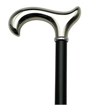 Walking Cane Chrome. This Walking Stick Cane has a Chrome Plated Derby H... - $78.00